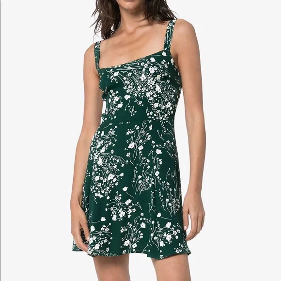 Reformation green floral mini dress - Picture 3 of 8